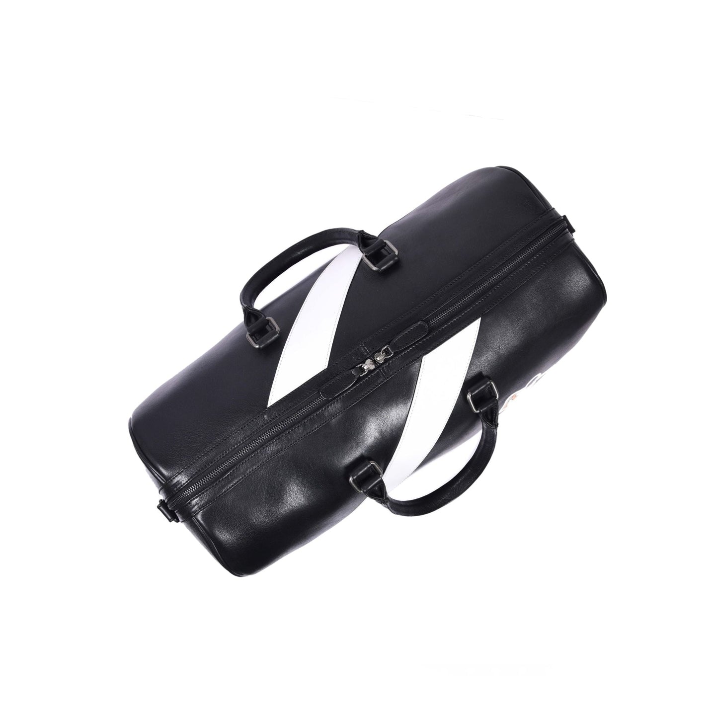Luxury Black Leather Weekender Duffle Bag - Aaron Leather Goods