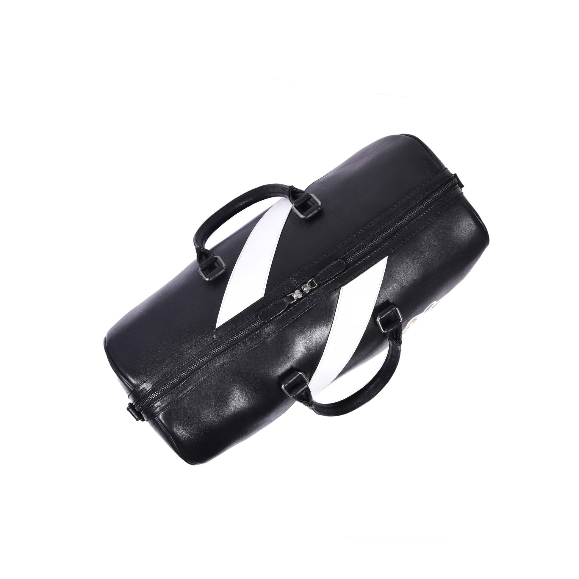 Luxury Black Leather Weekender Duffle Bag - Aaron Leather Goods