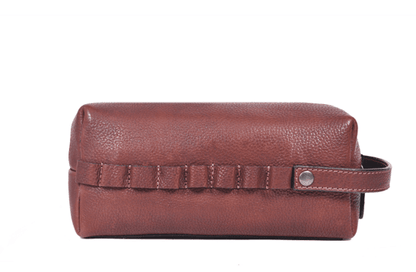 Luxury Leather Dopp Kit with Easy Carry Handle - Aaron Leather Goods