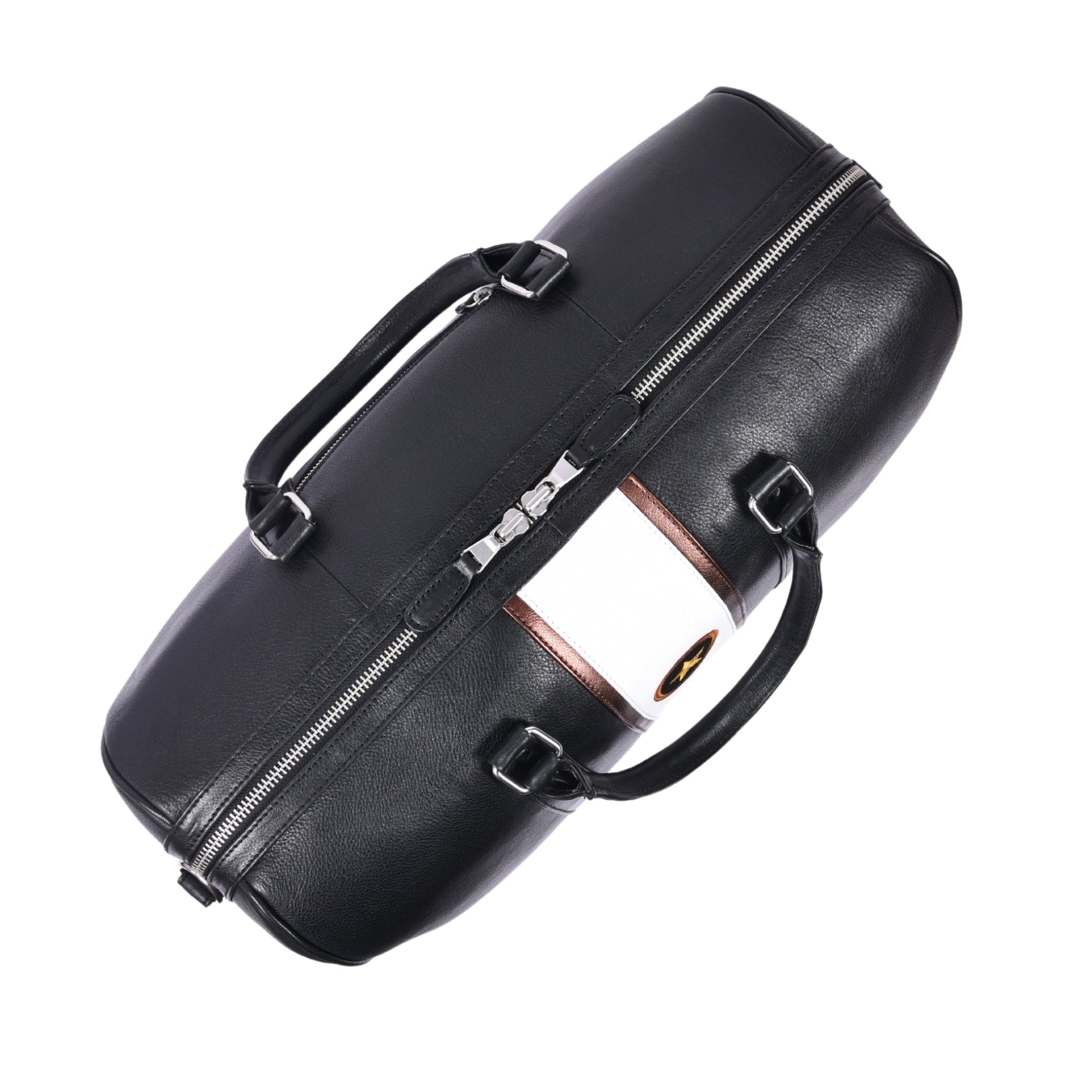 Minimalist Black Leather Weekender Duffle Bag - Aaron Leather Goods