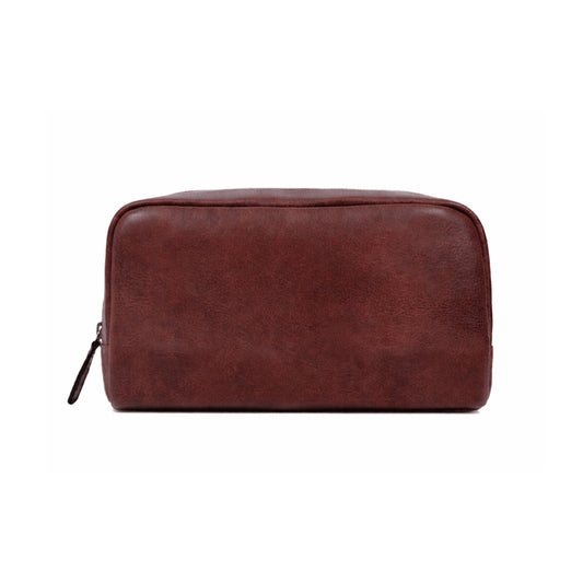 Premium Brown Leather Toiletry Bag for Men - Aaron Leather Goods