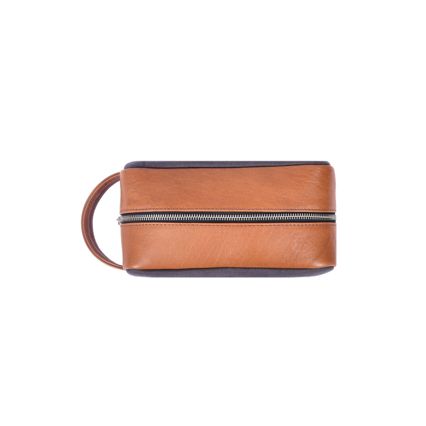 Premium Leather Canvas Wash Bag - Aaron Leather Goods