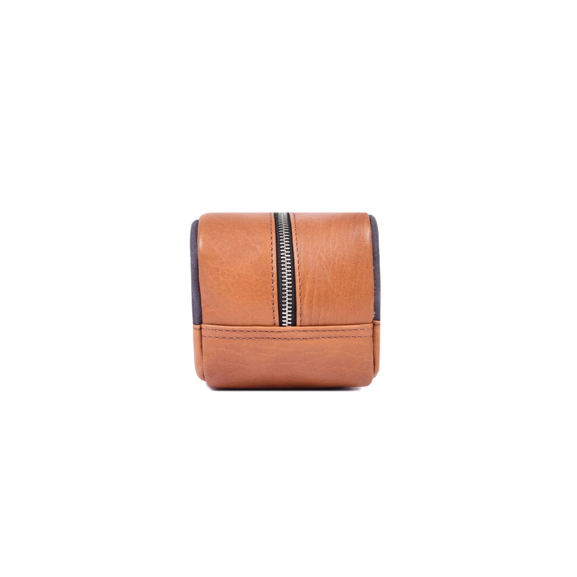 Premium Leather Canvas Wash Bag - Aaron Leather Goods